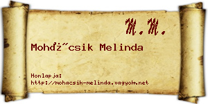 Mohácsik Melinda névjegykártya